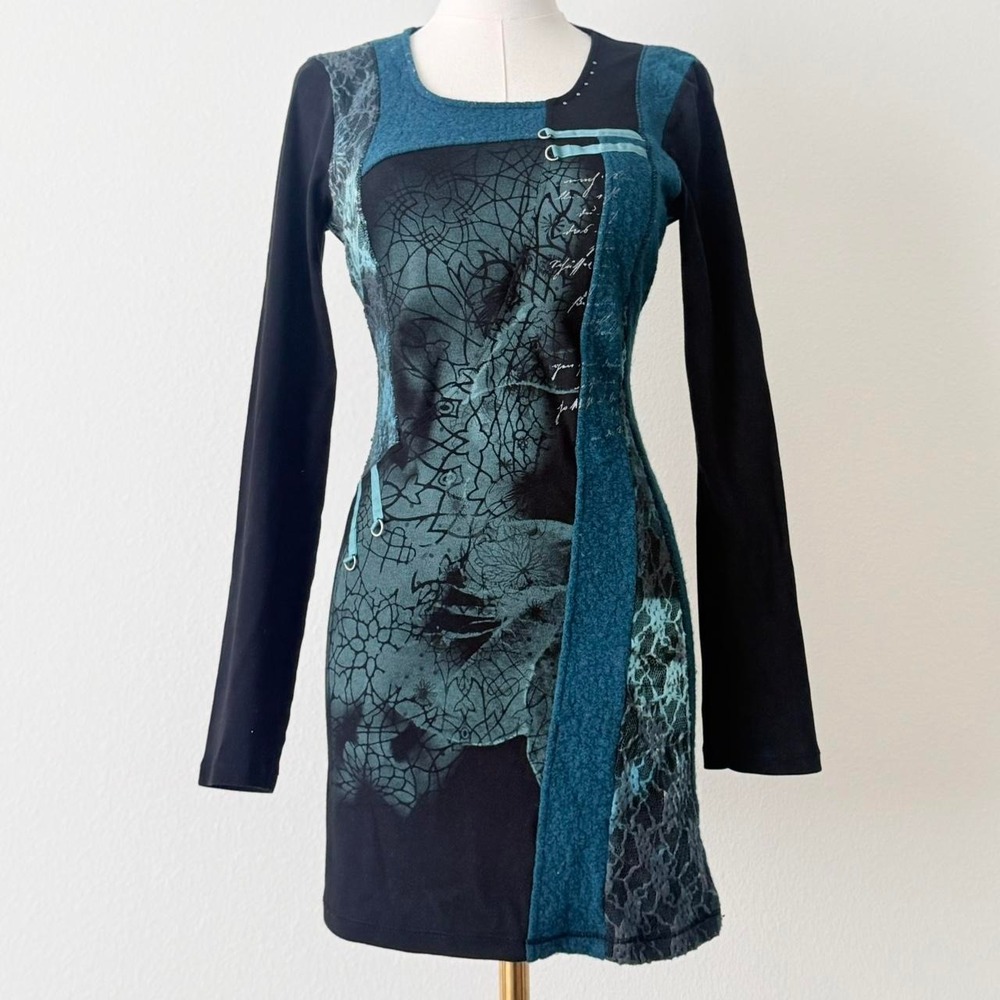 Y2K Grunge alt sz M Mall Goth Whimsygoth Patchwork Artsy 2000s